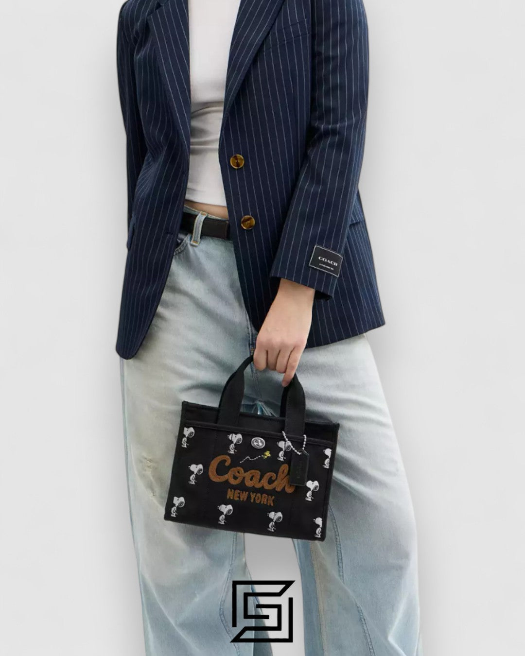 Coach X Peanuts Cargo Tote Bag 26 With Snoopy Print Black – Style No. CBF70