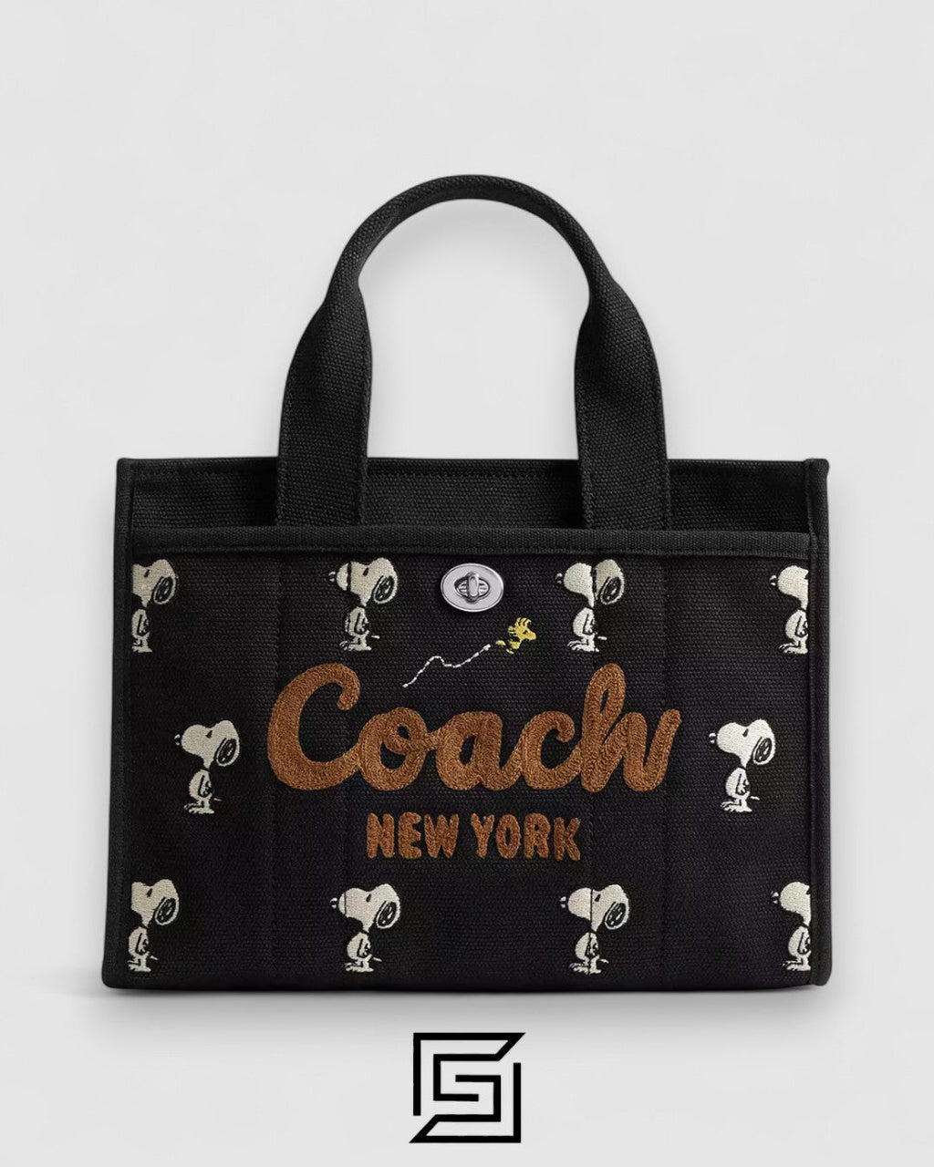Coach X Peanuts Cargo Tote Bag 26 With Snoopy Print Black – Style No. CBF70