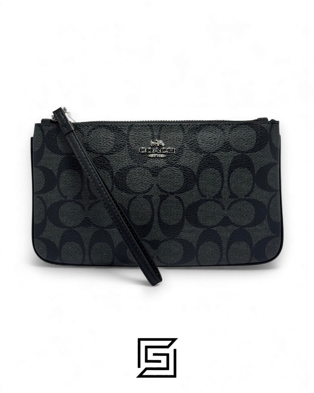 Coach Large Wristlet In Signature CanvasGrey Style No. F58695