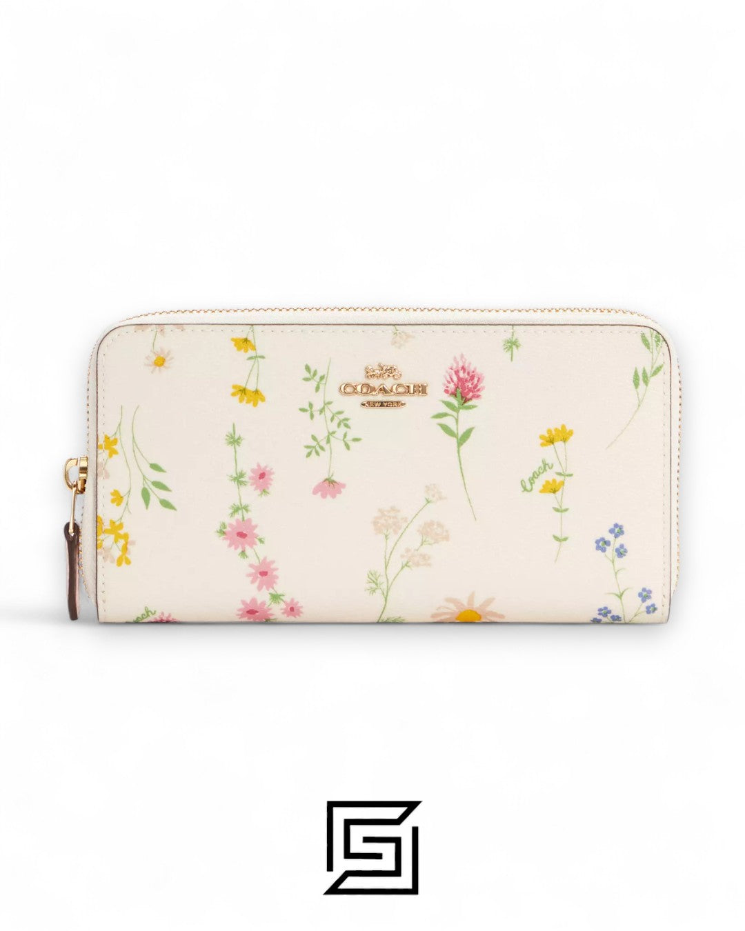 Coach Accordion Zip Wallet With Spaced Wildflower Print Style No. C0033