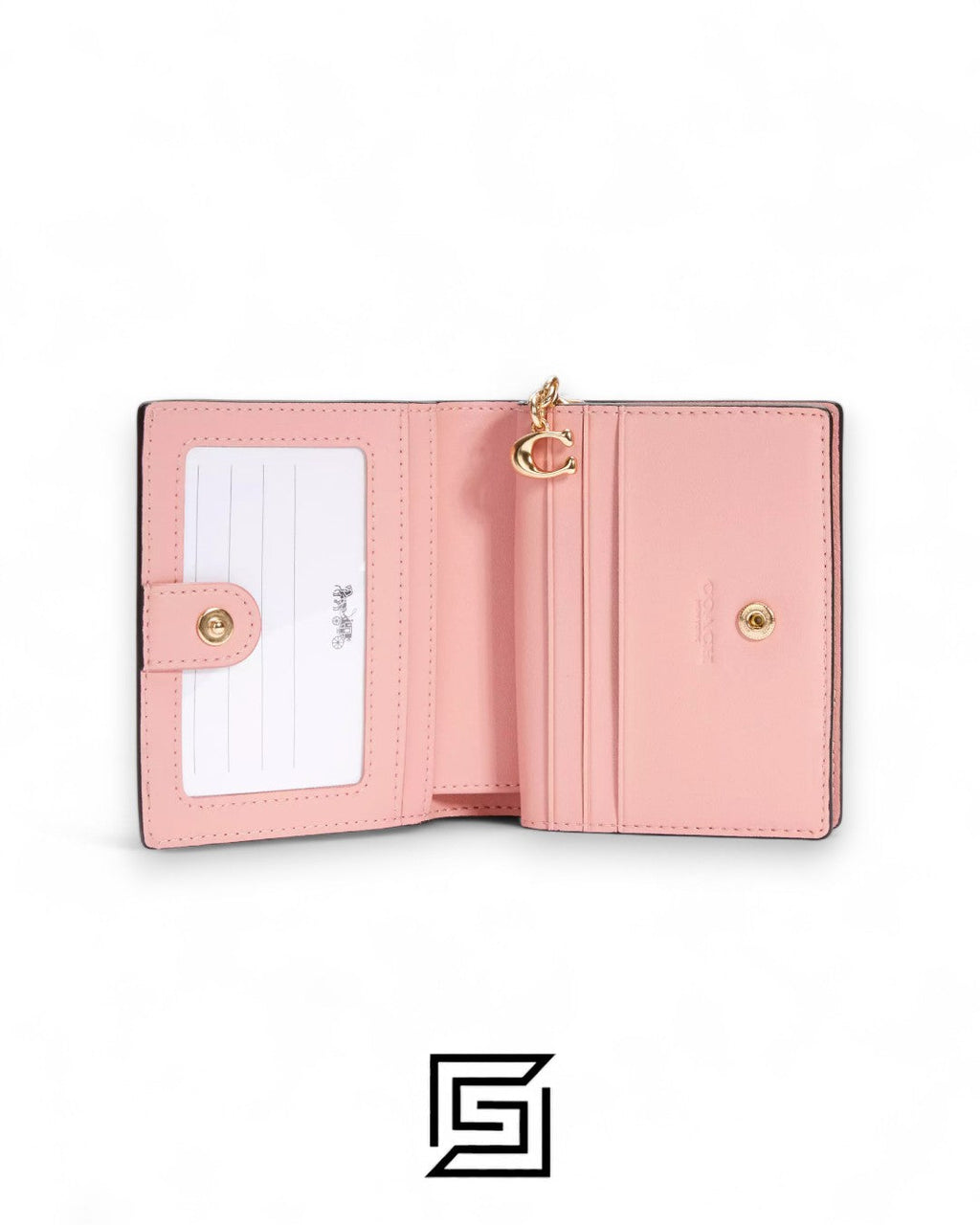 Coach Snap Wallet In Signature Canvas With Heart Floral Print Style No. C2867