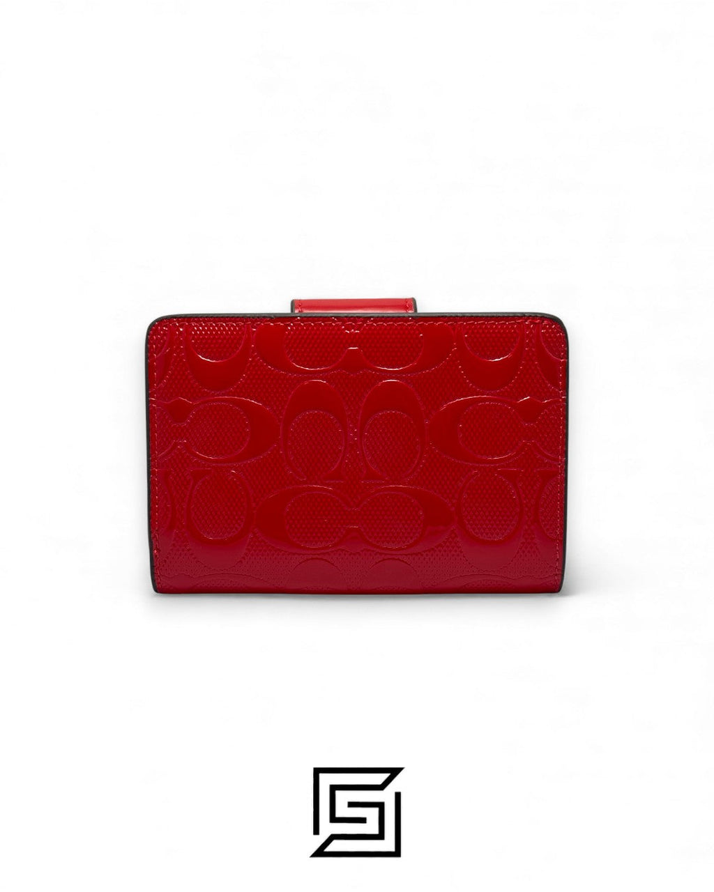 Coach Medium Corner Zip Wallet In Signature Leather in Red Style No. CV414
