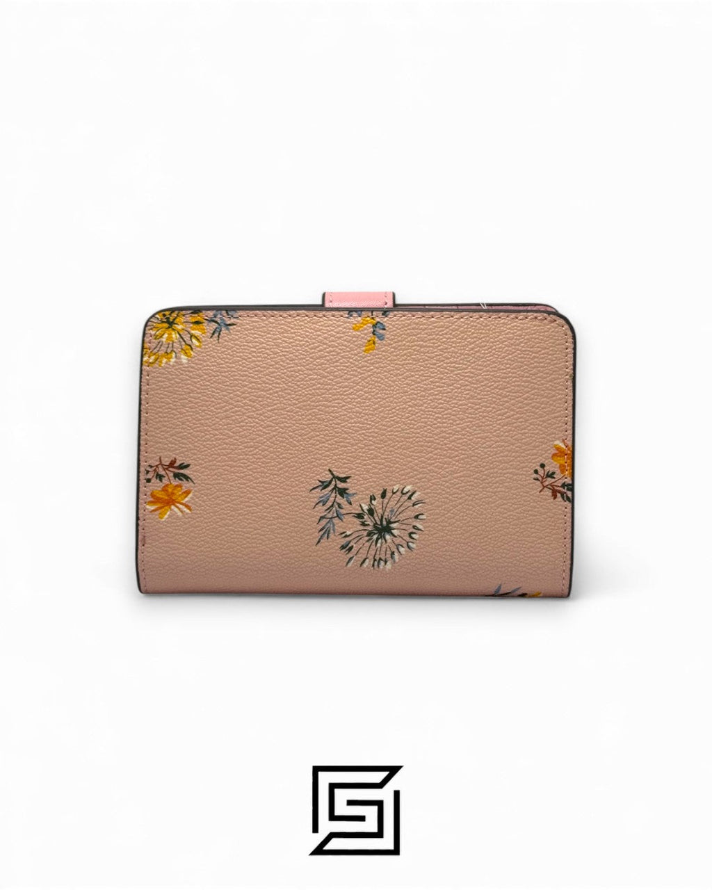 Coach Medium Corner Zip Wallet With Dandelion Floral Pink Style No. 2885