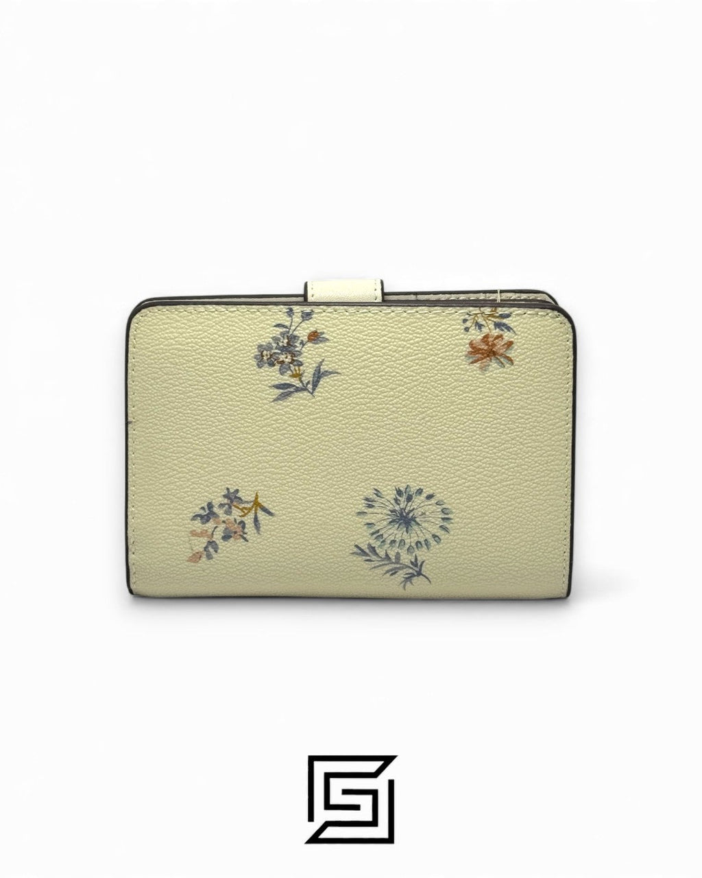Coach Medium Corner Zip Wallet With Dandelion Floral Print White Style No. 2885