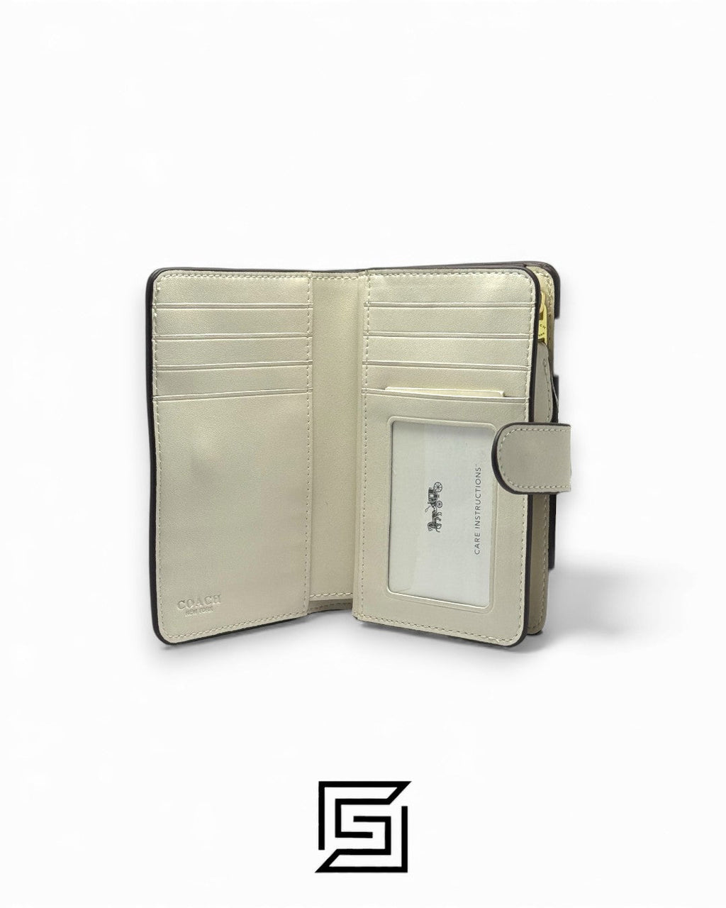 Coach Medium Corner Zip Wallet With Dandelion Floral Print White Style No. 2885