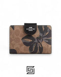 Coach Medium Corner Zip Wallet In Signature Canvas With Bow Print Style No. CZ340