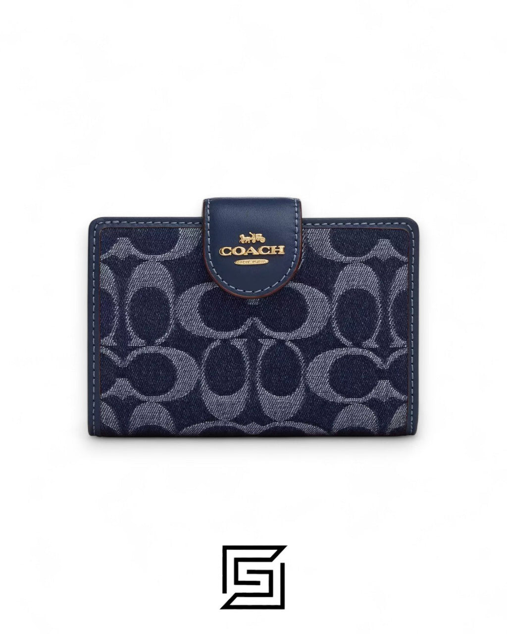 Coach Medium Corner Zip Wallet In Signature Denim Style No. CZ344