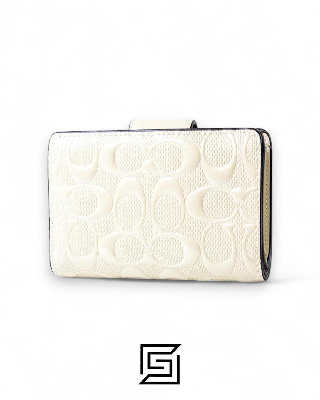 Coach Medium Corner Zip Wallet In Signature Leather in White Style No. CV414