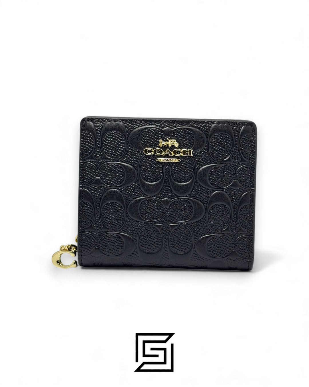 Coach Snap Wallet In Signature Black Style No. C7353