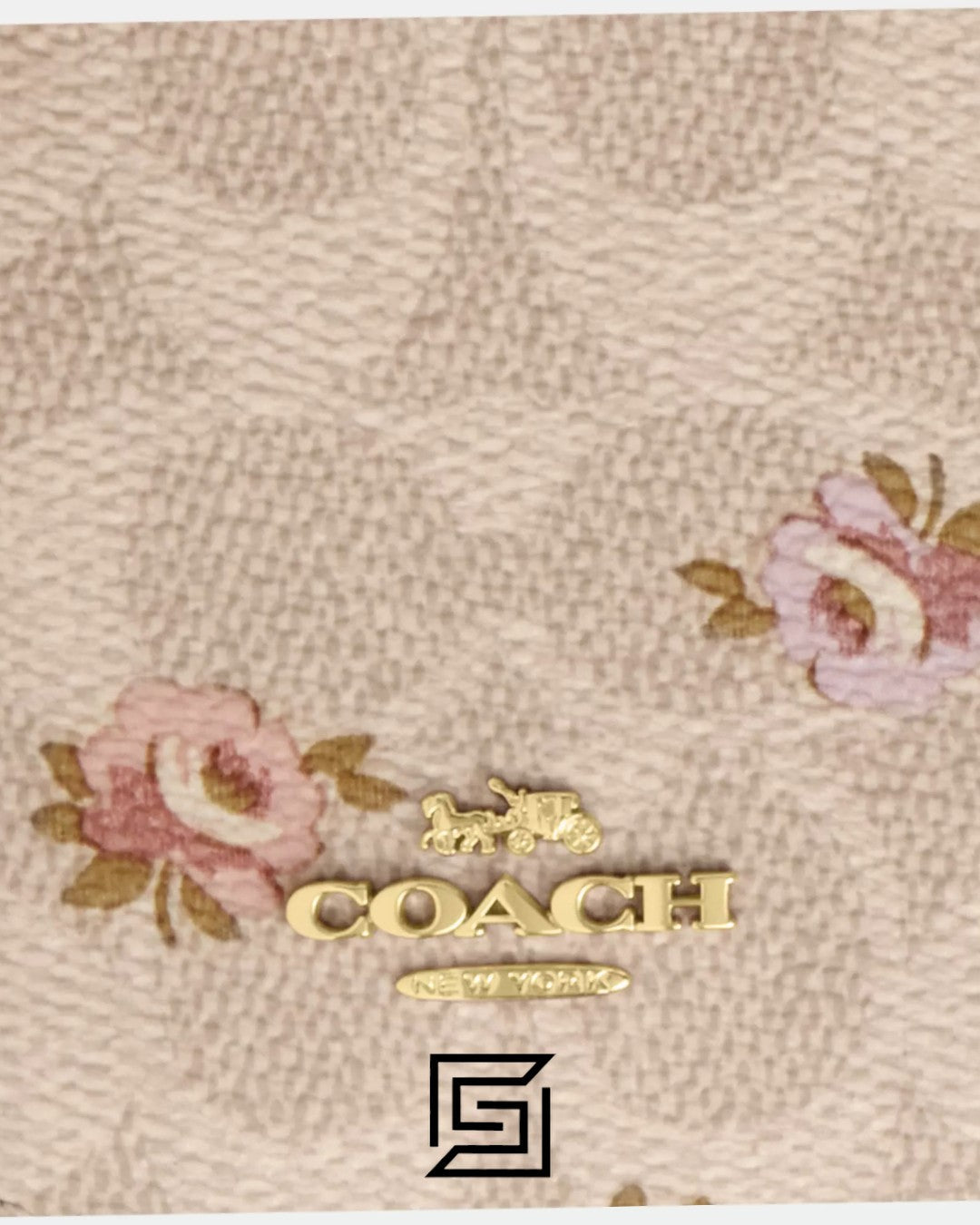 Coach Zip Card Case In Signature Canvas With Floral Print Style No. CW883