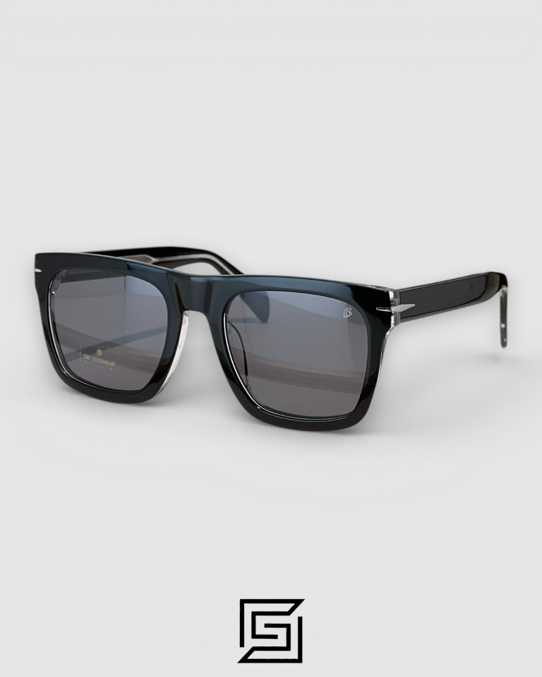 David Beckham DB7000/F Flat Black and Transparent Frame with Black Lenses