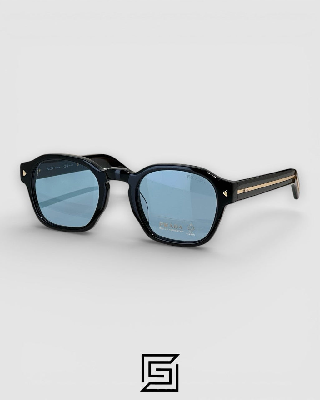 Prada SPR A16 Black Frame with Blue Lenses