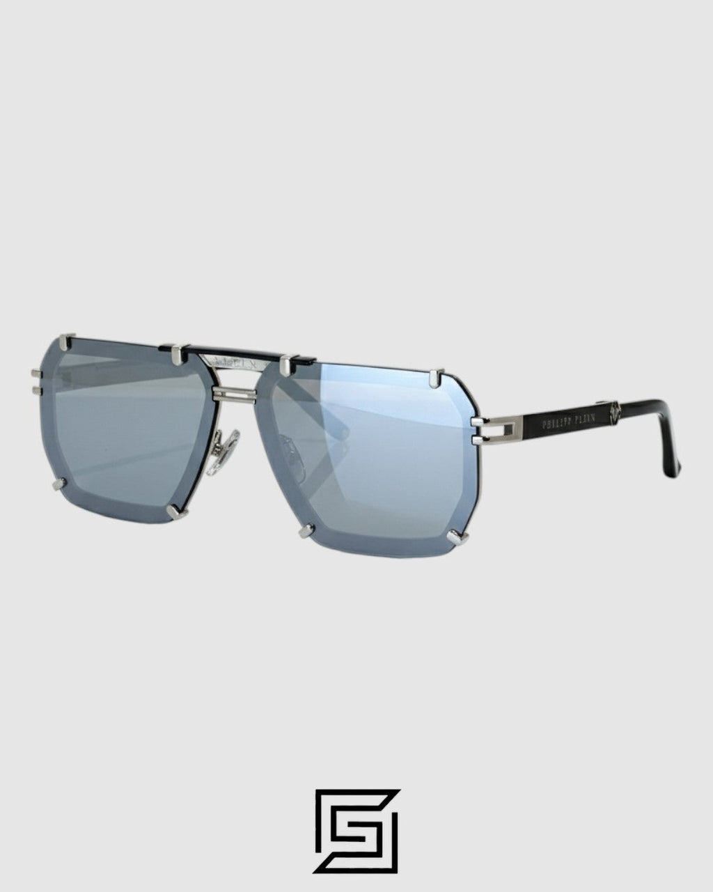 PHILIP PELEN LEGACY SPP131 Silver Mirror Lenses and Silver Frame Luxury Navigator Sunglasses