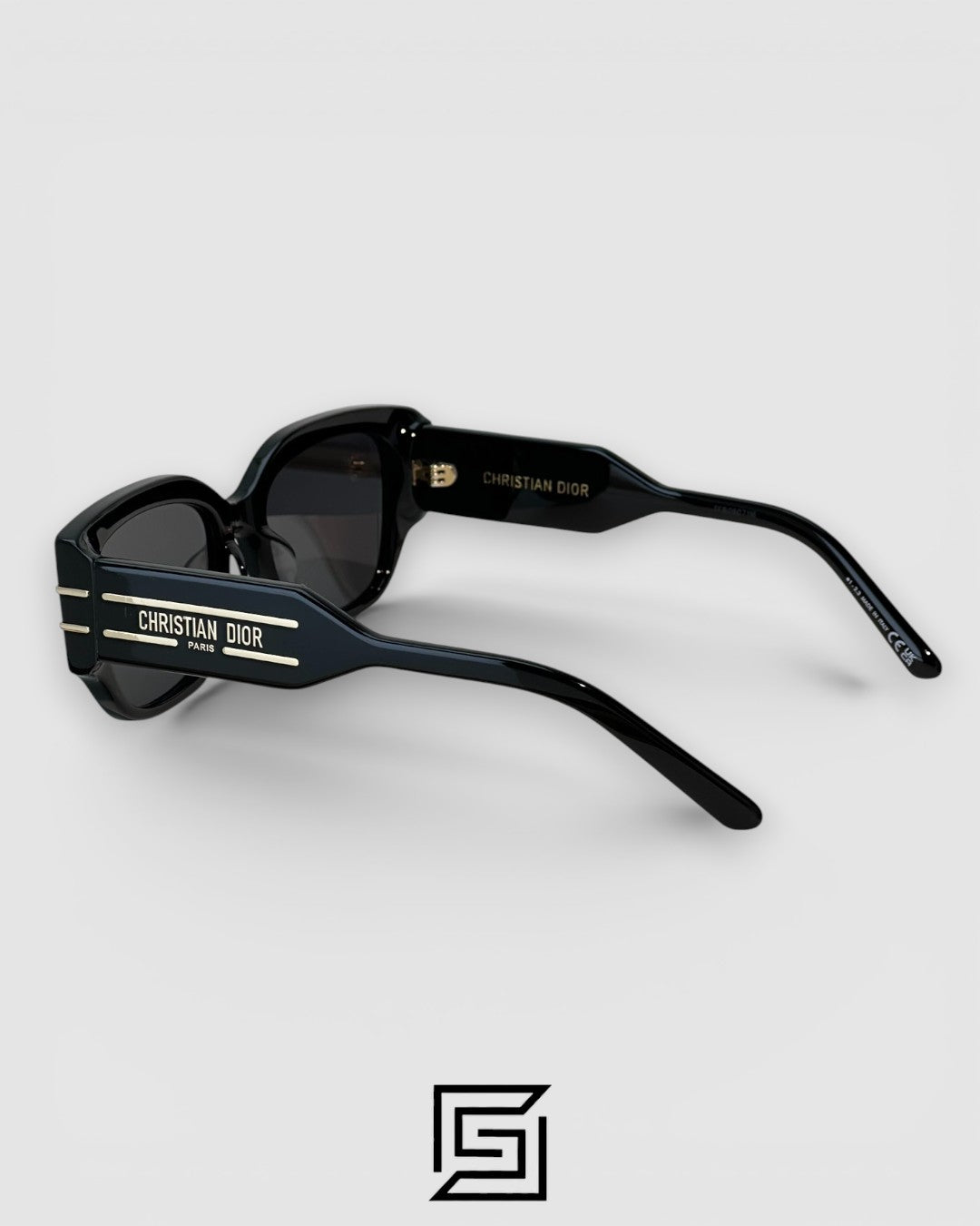 Dior Signature S13F Black Lenses and Black Frame with Gold Logo Luxury Sunglasses