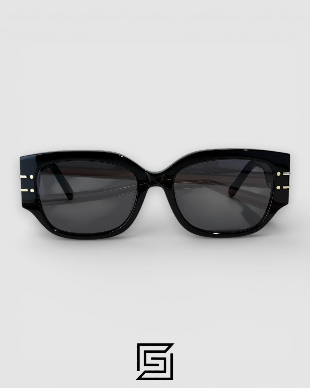 Dior Signature S13F Black Lenses and Black Frame with Gold Logo Luxury Sunglasses
