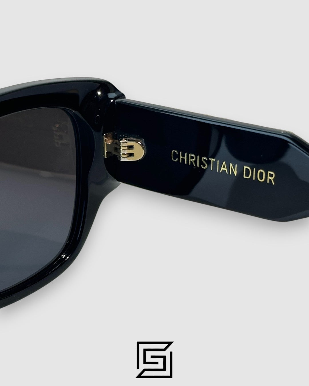 Dior Signature S13F Black Lenses and Black Frame with Gold Logo Luxury Sunglasses