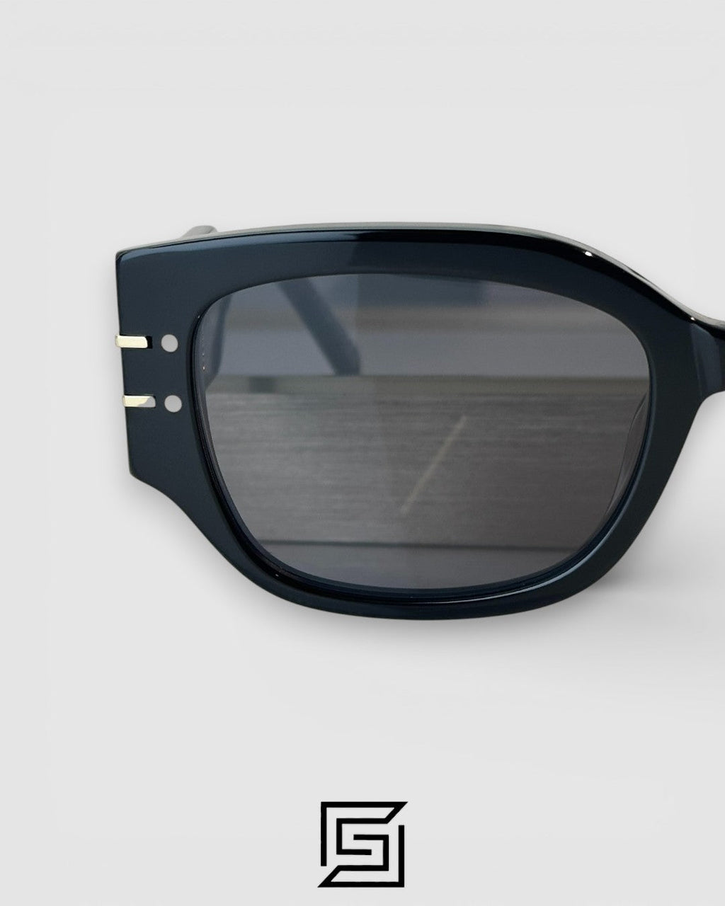 Dior Signature S13F Black Lenses and Black Frame with Gold Logo Luxury Sunglasses