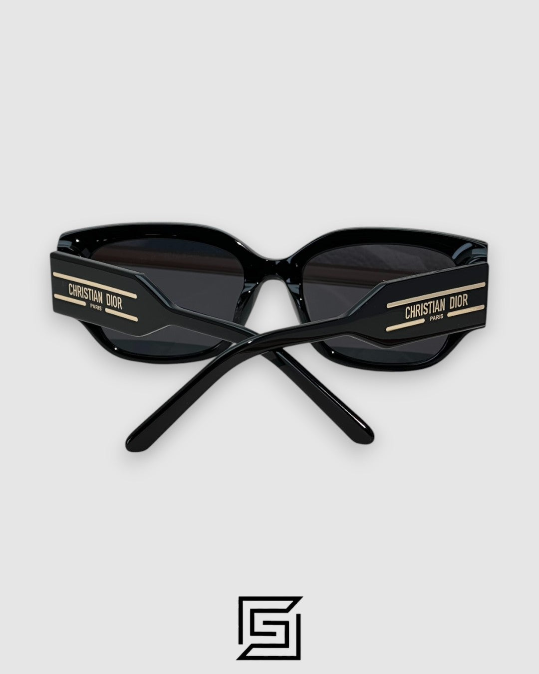 Dior Signature S13F Black Lenses and Black Frame with Gold Logo Luxury Sunglasses