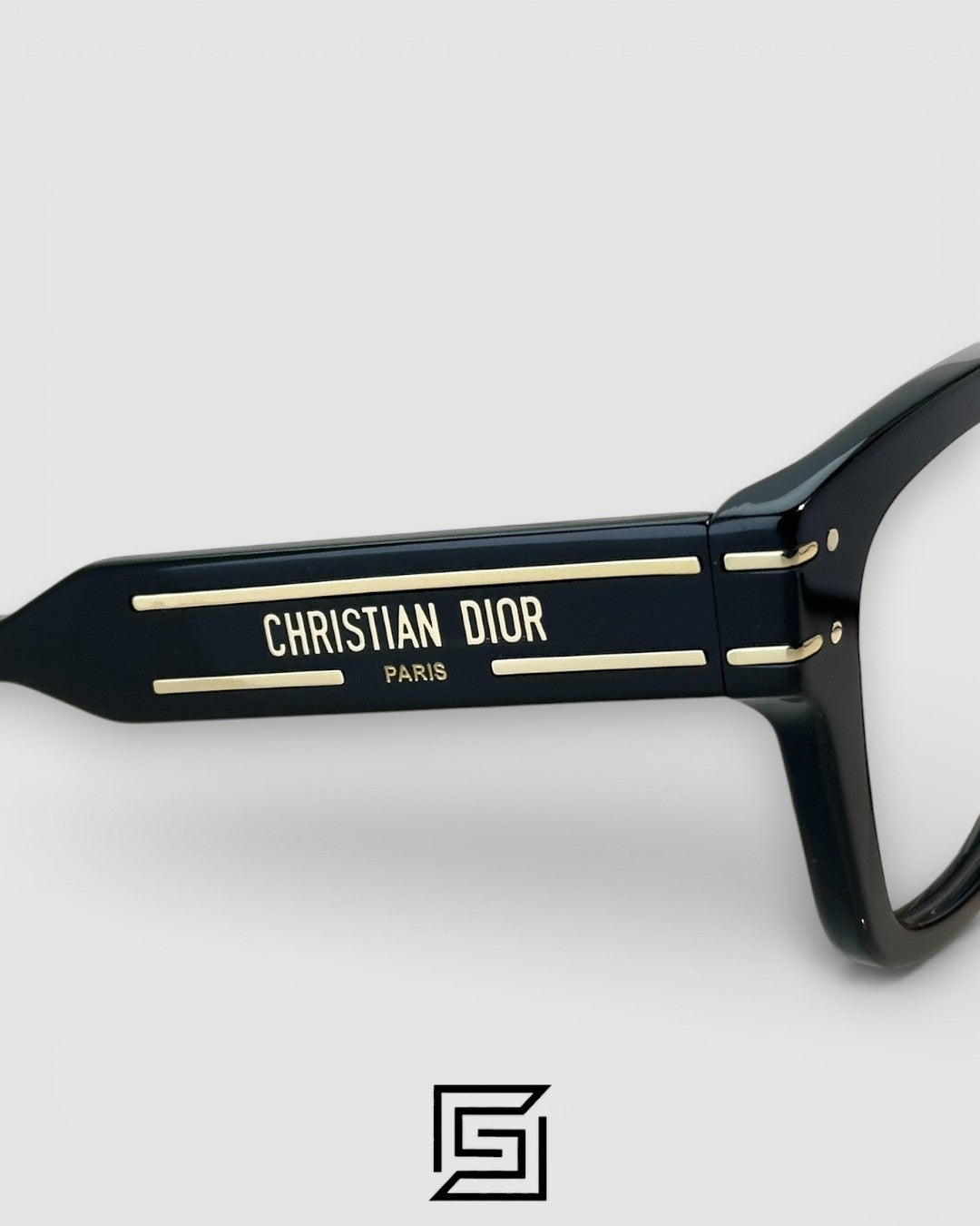 Dior Signature S51 Black Frame with Gold Logo Luxury Optical Glasses