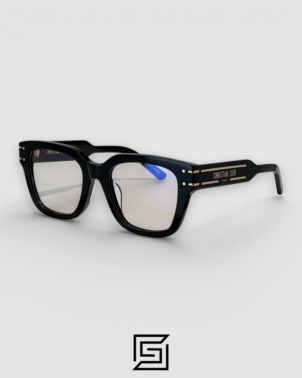 Dior Signature S51 Black Frame with Gold Logo Luxury Optical Glasses