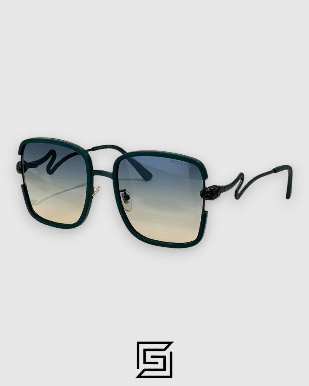 Bvlgari BV8880 Green Lenses With Green Matte Frame Square Sunglasses