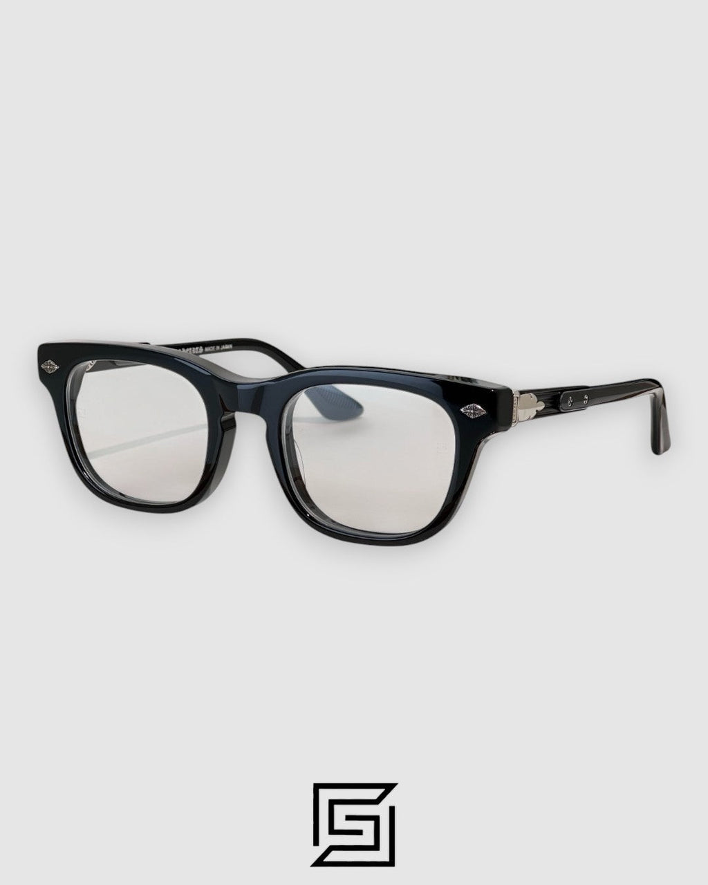 Chrome Hearts BAGGINS Black Frame Silver Metal