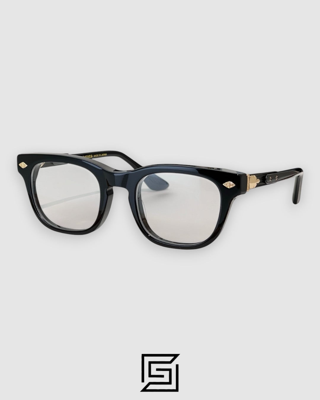 Chrome Hearts BAGGINS Black Frame Gold Metal Optics