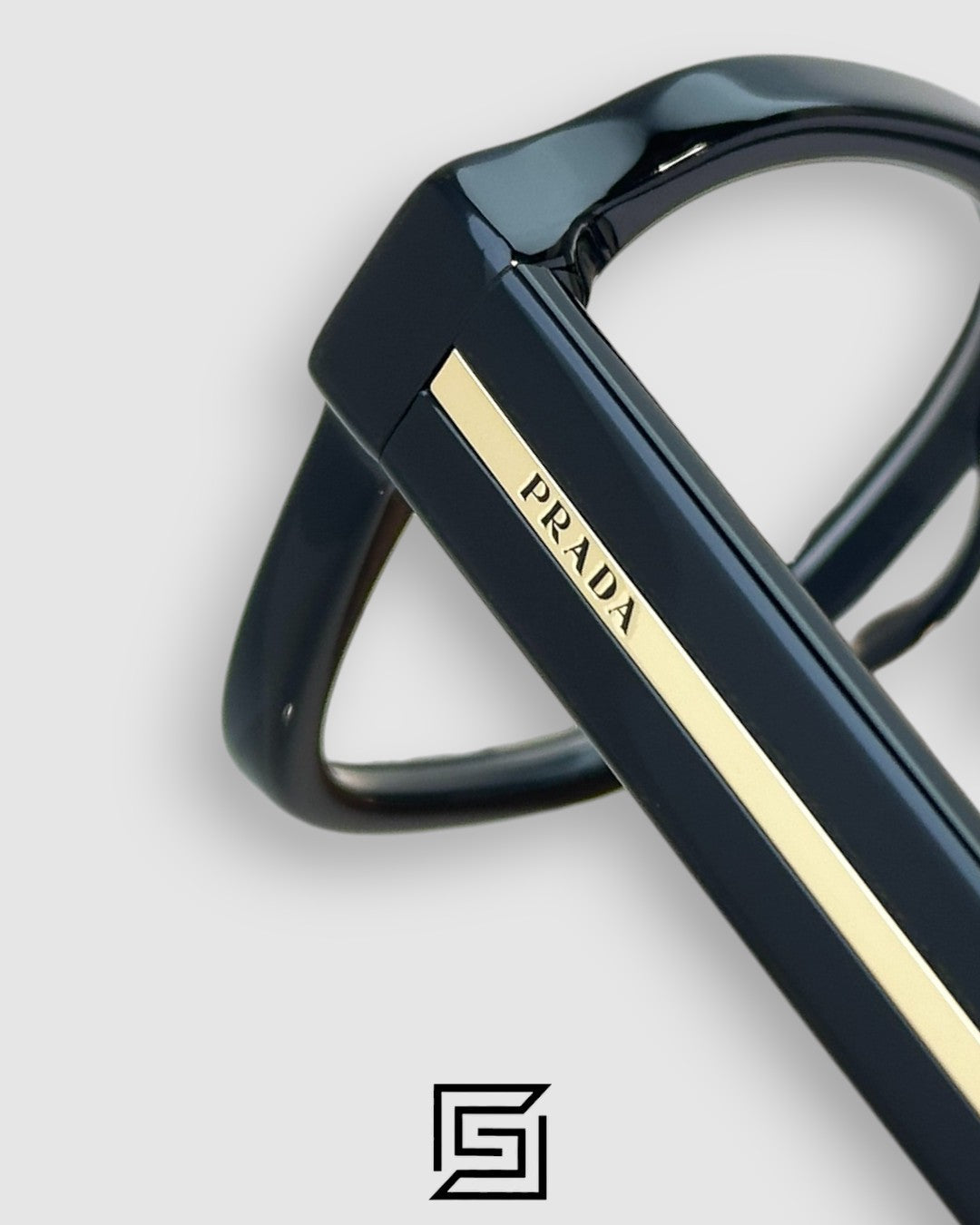 Prada SPR A16 Black Frame Gold Metal Black Lenses