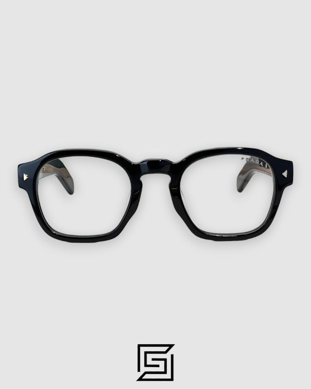 Prada SPR A16 Black Frame Gold Metal Black Lenses