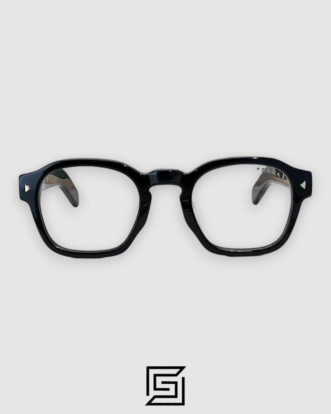 Prada SPR A16 Black Frame Gold Metal Black Lenses