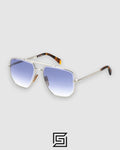 David Beckham DB7001 Silver Frame With Blue Lenses