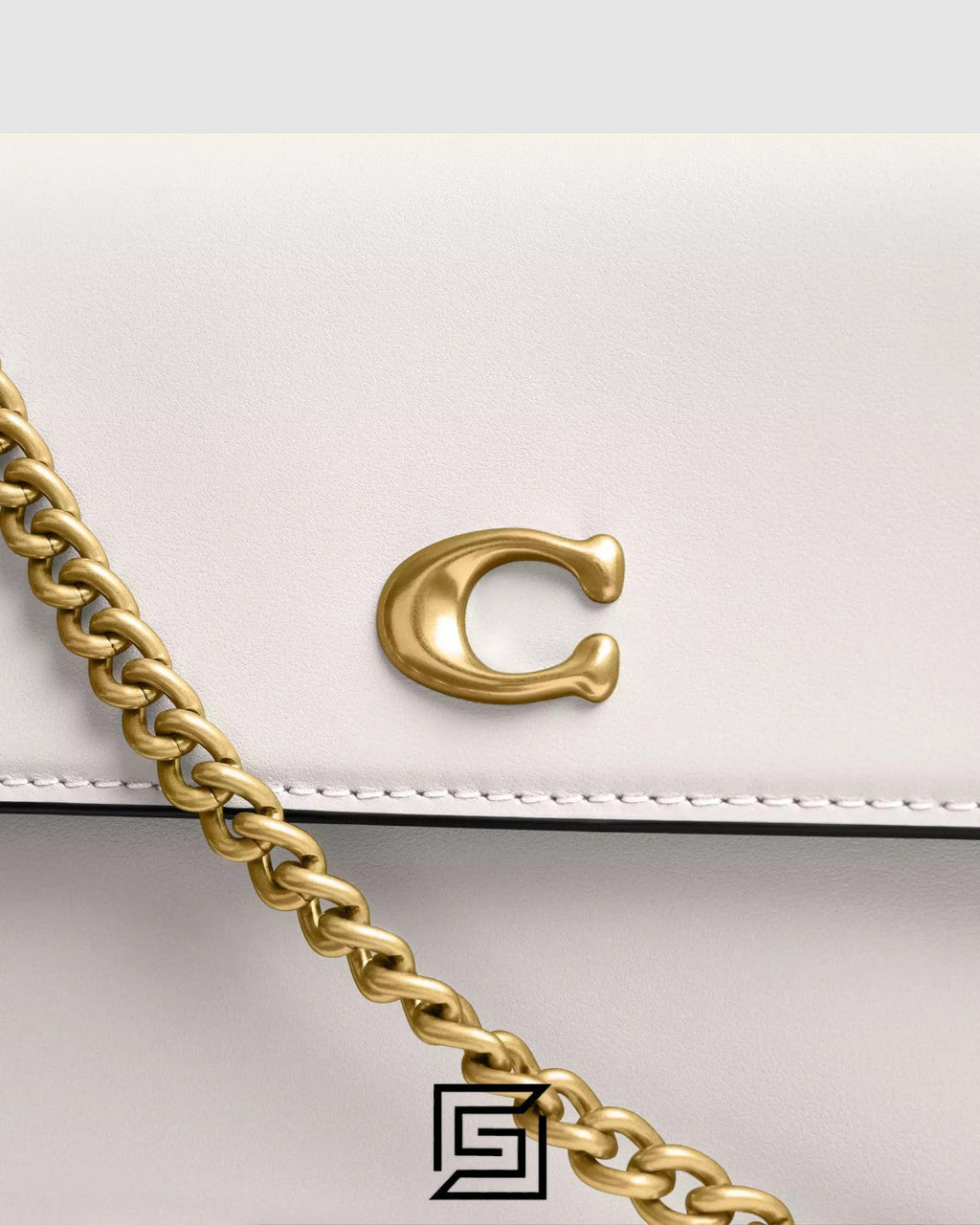 Coach Brook Flap Chain Bag White Style CAN90