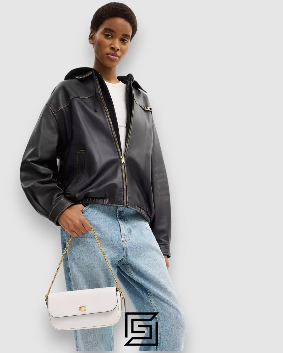 Coach Brook Flap Chain Bag White Style CAN90