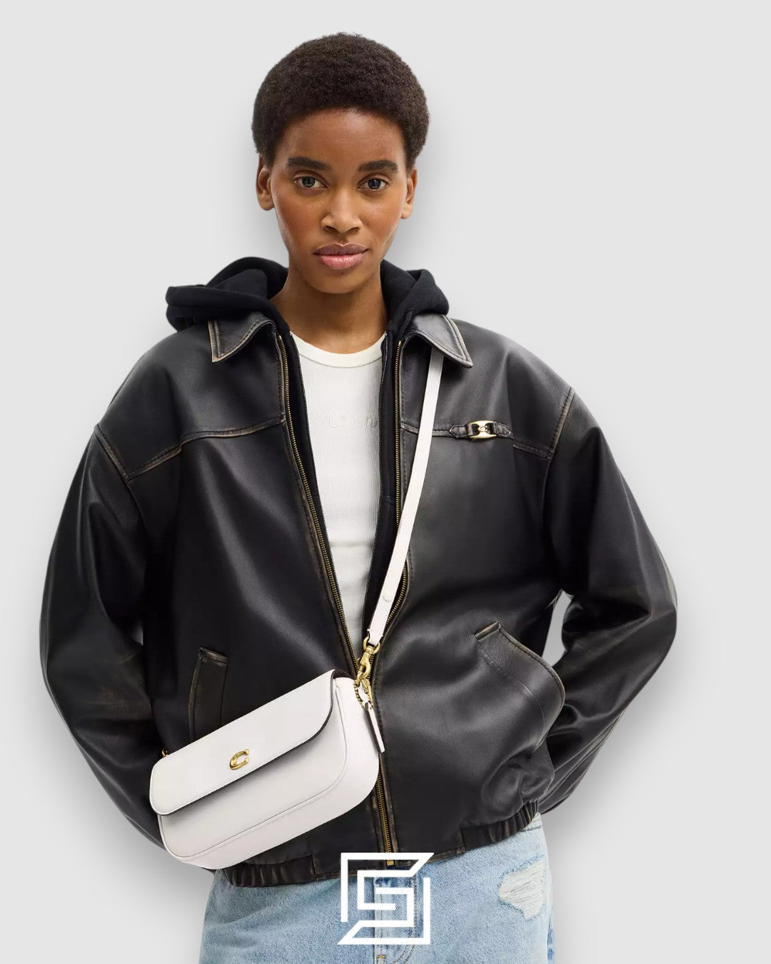 Coach Brook Flap Chain Bag White Style CAN90