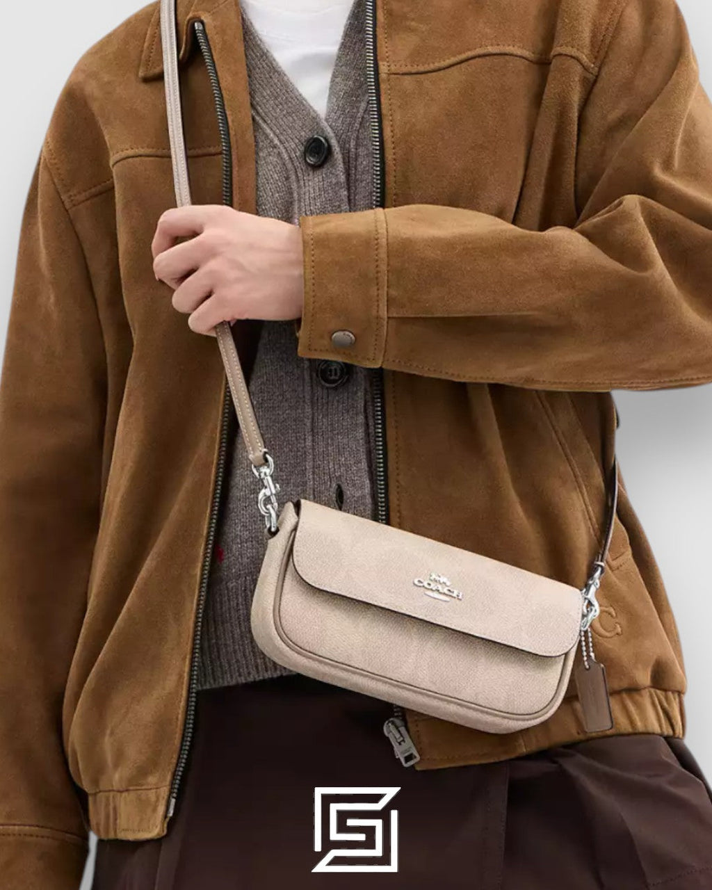 Coach Hailey Flap Bag In Signature Canvas Beige Style Number CAN70