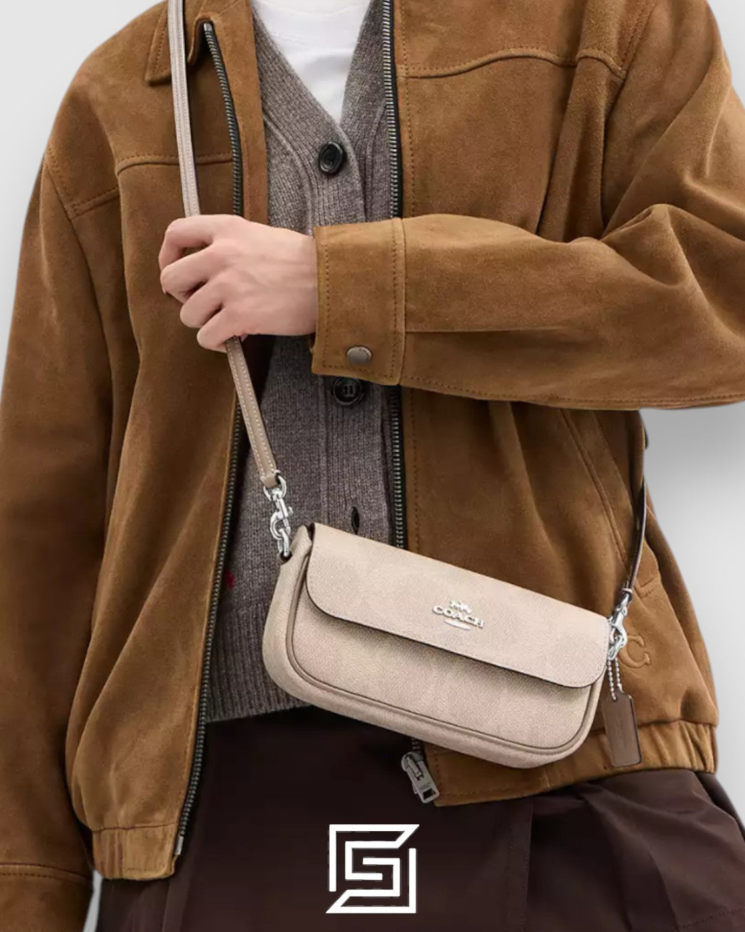 Coach Hailey Flap Bag In Signature Canvas Beige Style Number CAN70