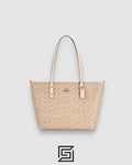 Coach City Tote Bag In Signature Canvas White Hand Style Number CCQ28