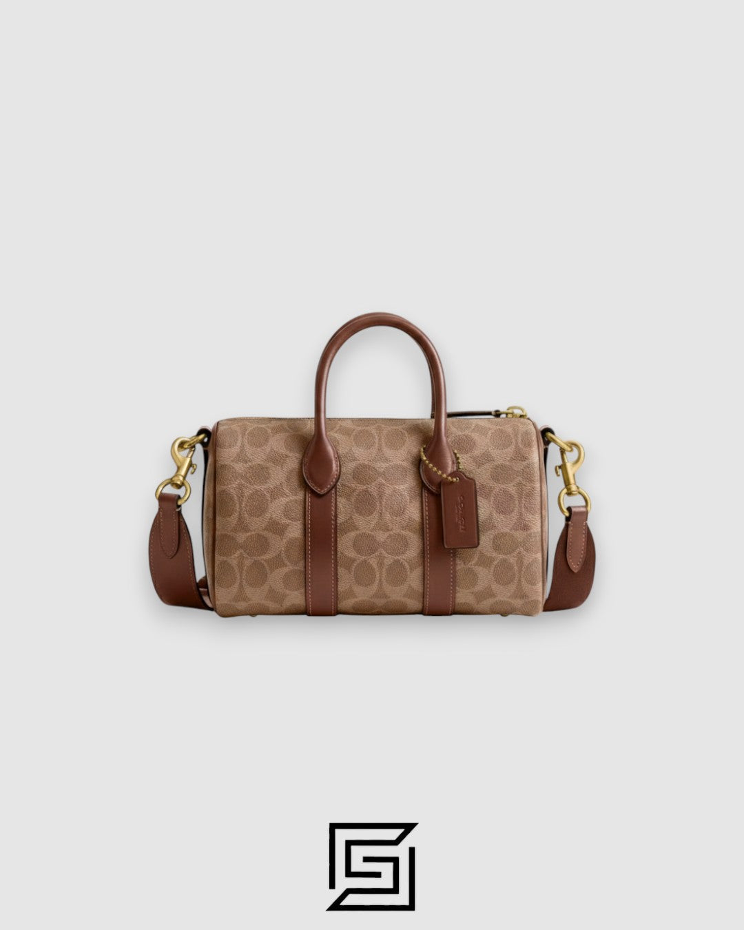 Coach Compass Bag 25 In Signature Canvas Brown Style Number CCF49