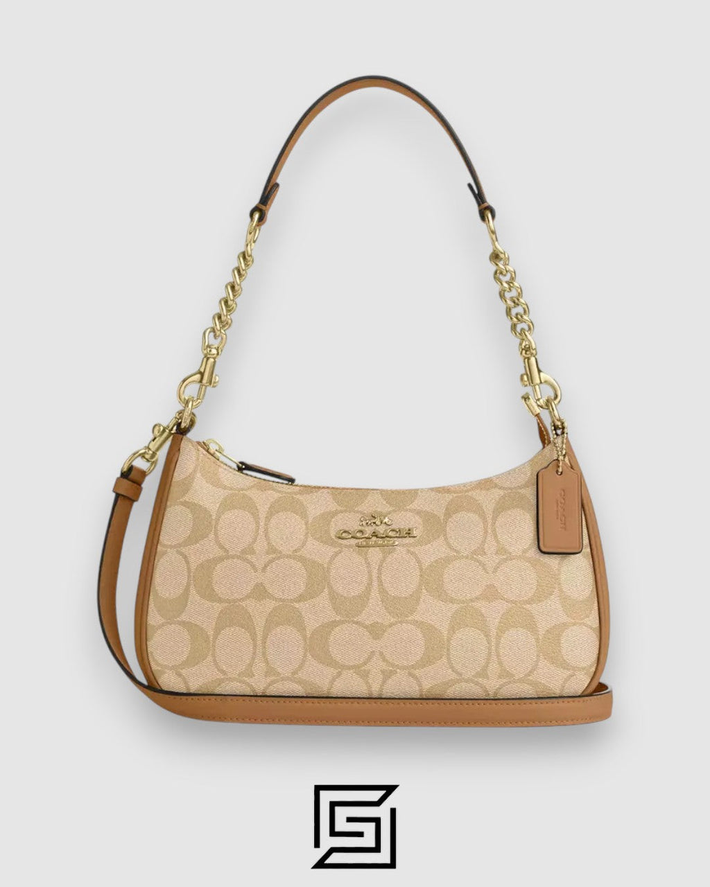 Coach Teri Shoulder Bag In Signature Canvas Khaki Style Number CA548