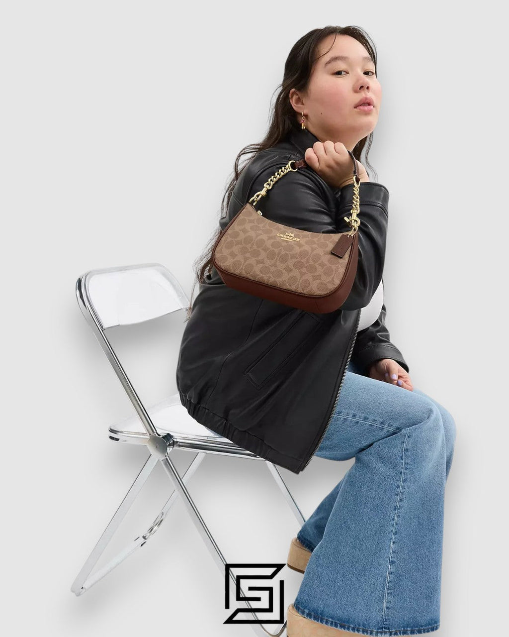Coach Teri Shoulder Bag In Signature Canvas Brown Style Number CA548