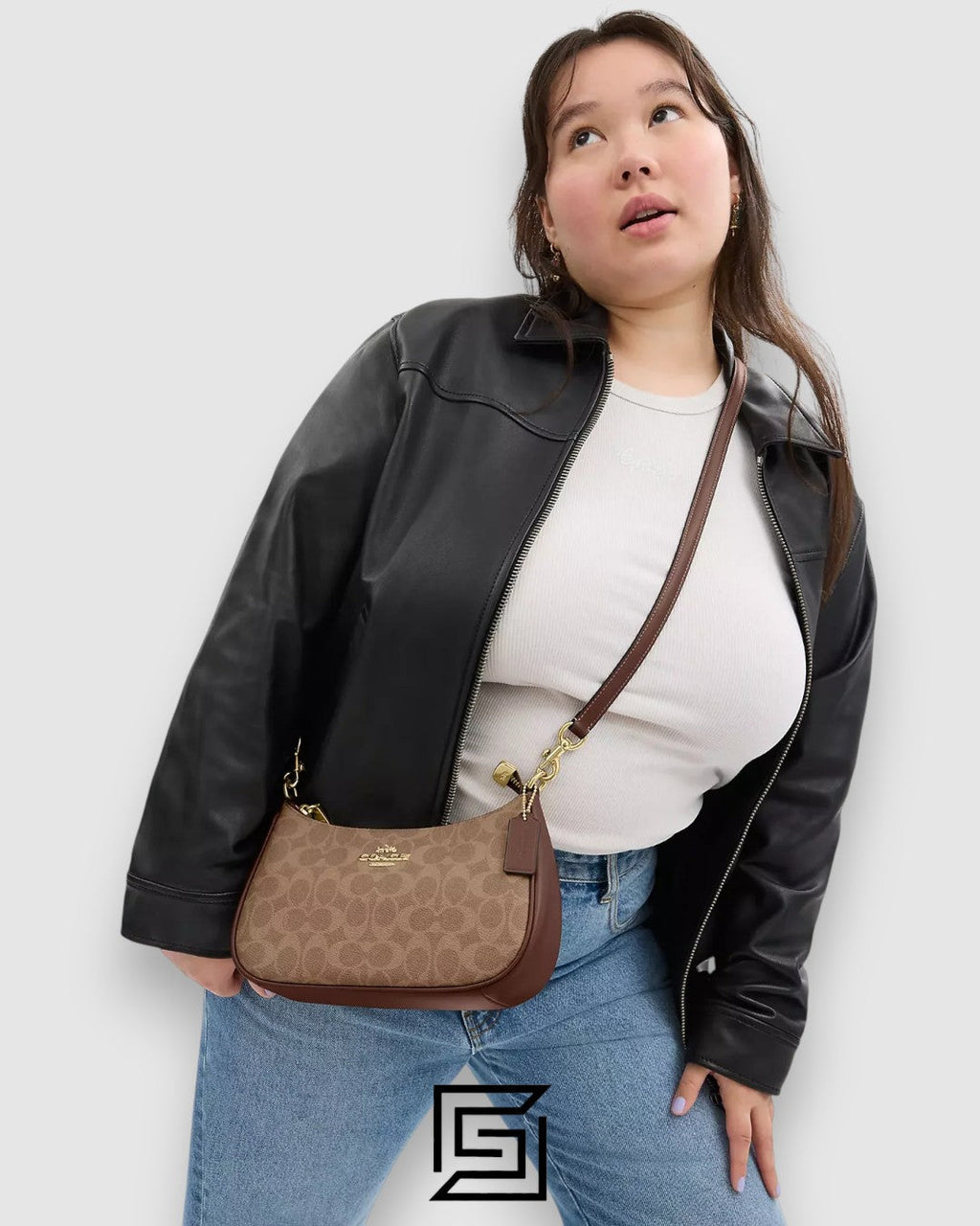 Coach Teri Shoulder Bag In Signature Canvas Brown Style Number CA548