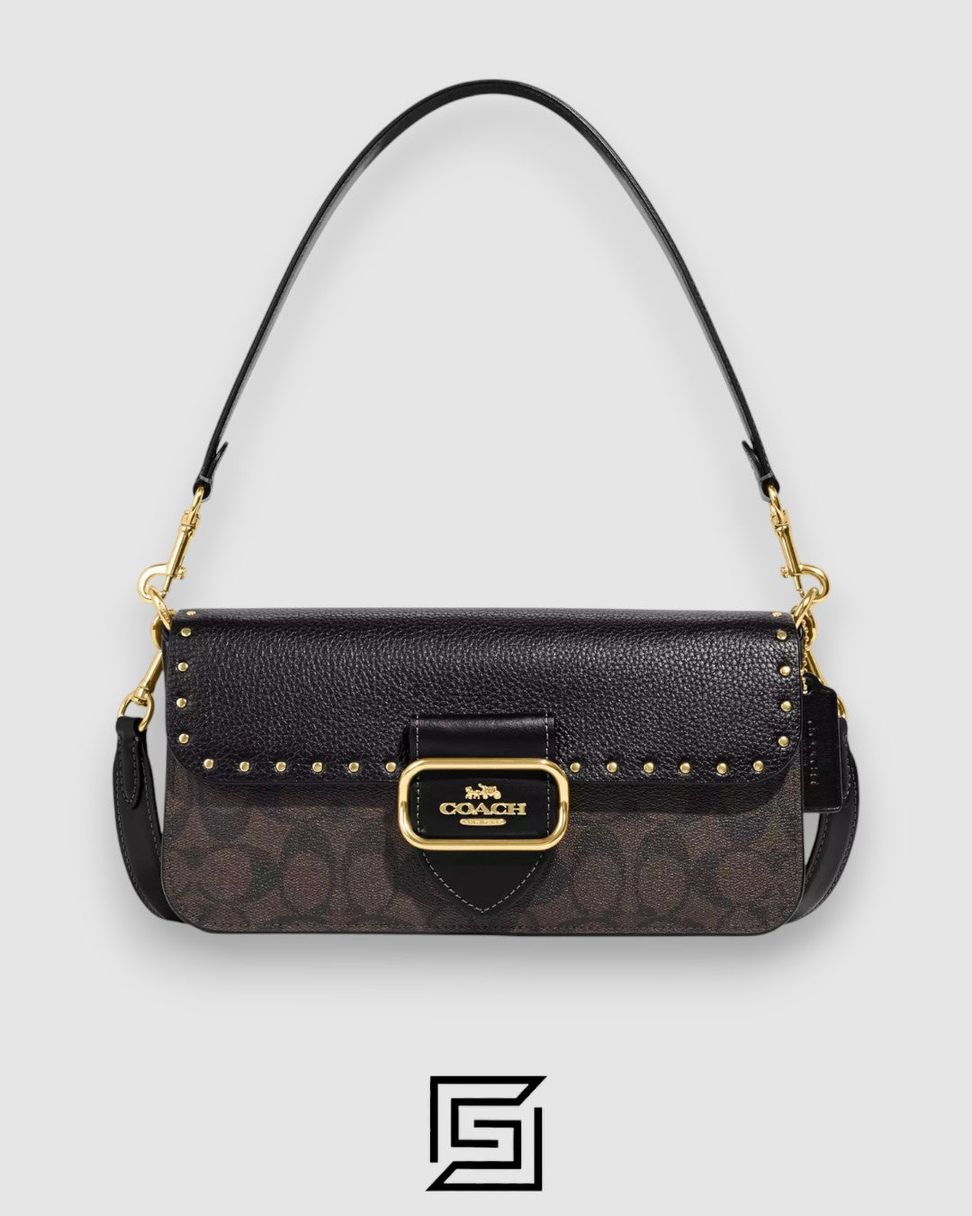 Coach Morgan Shoulder Bag In Colorblock Signature Canvas With Rivets Style Number CE563