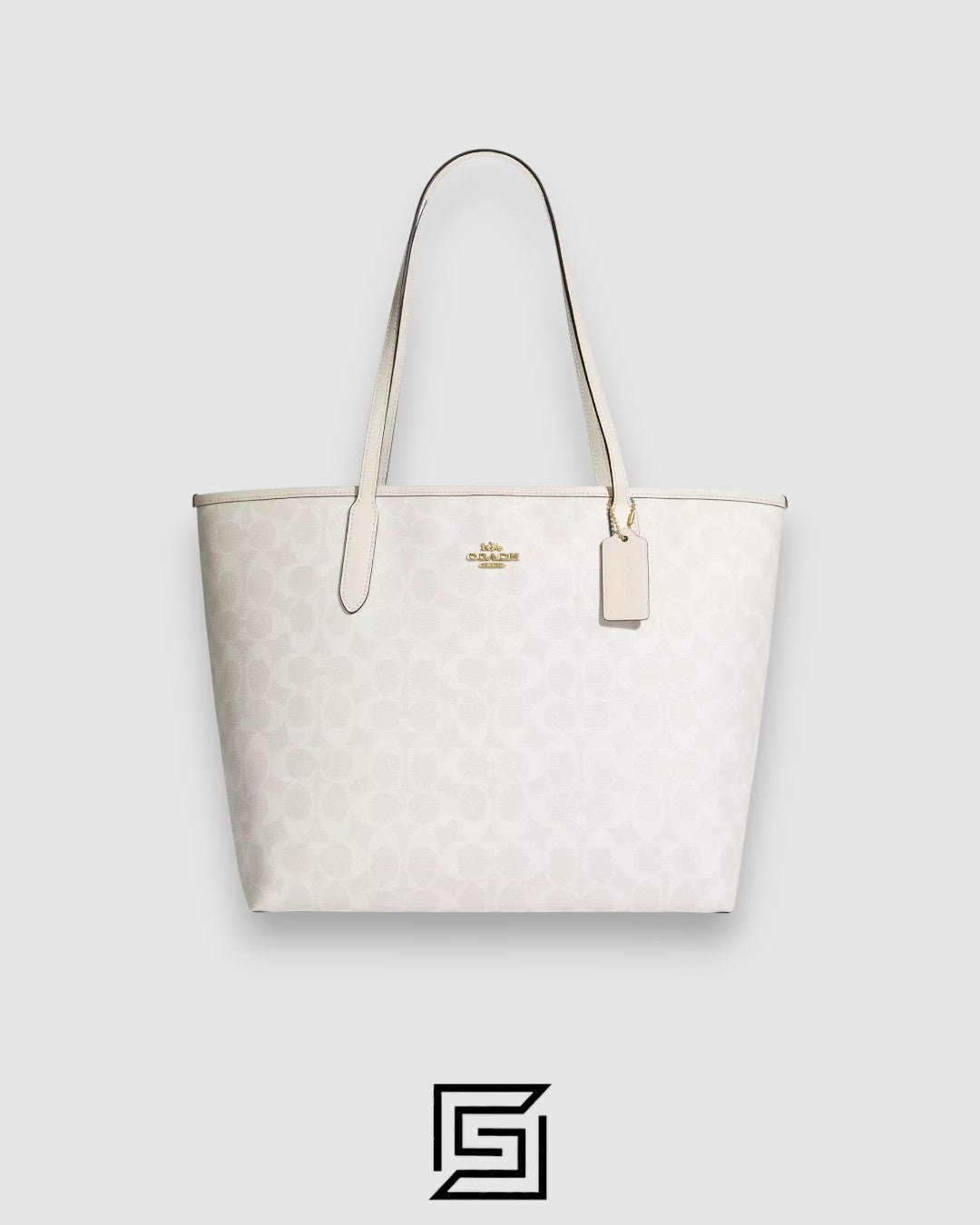 Coach City Tote Bag In Signature Canvas White Style Number 5696