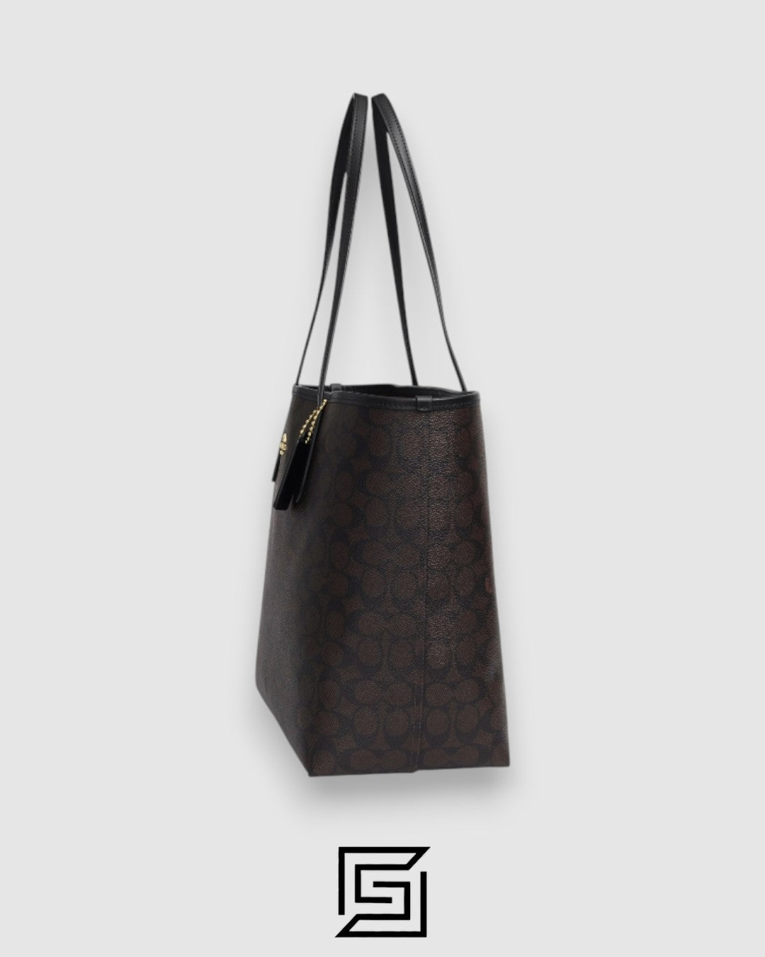 Coach City Tote Bag In Signature Canvas Dark Brown Style Number 5696