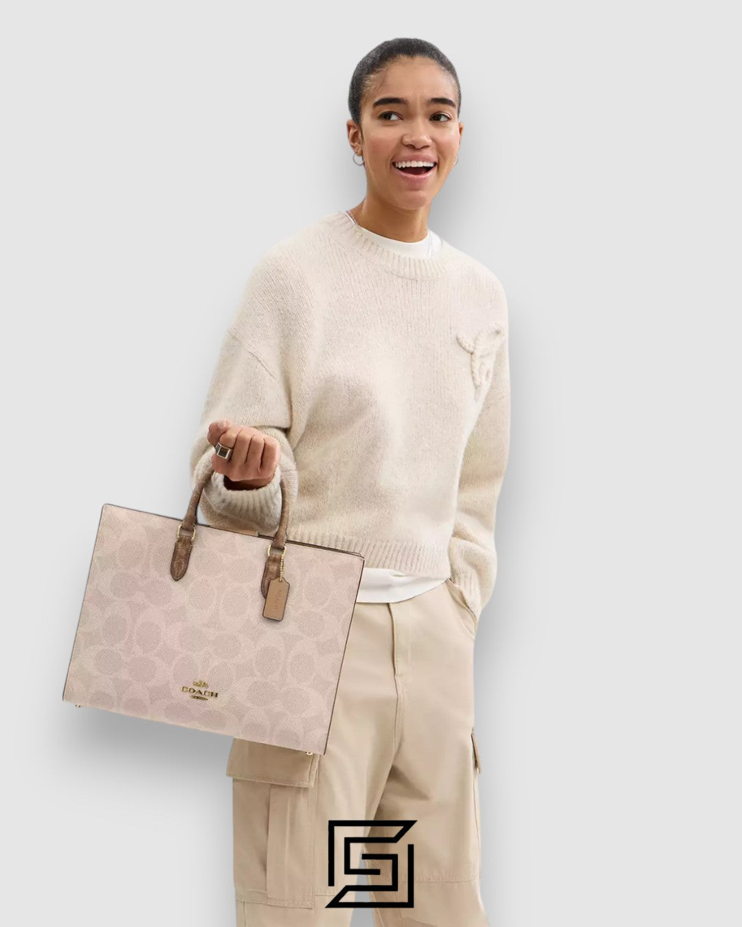 Coach Maggie Tote Bag In Blocked Signature Canvas Style Number CY677