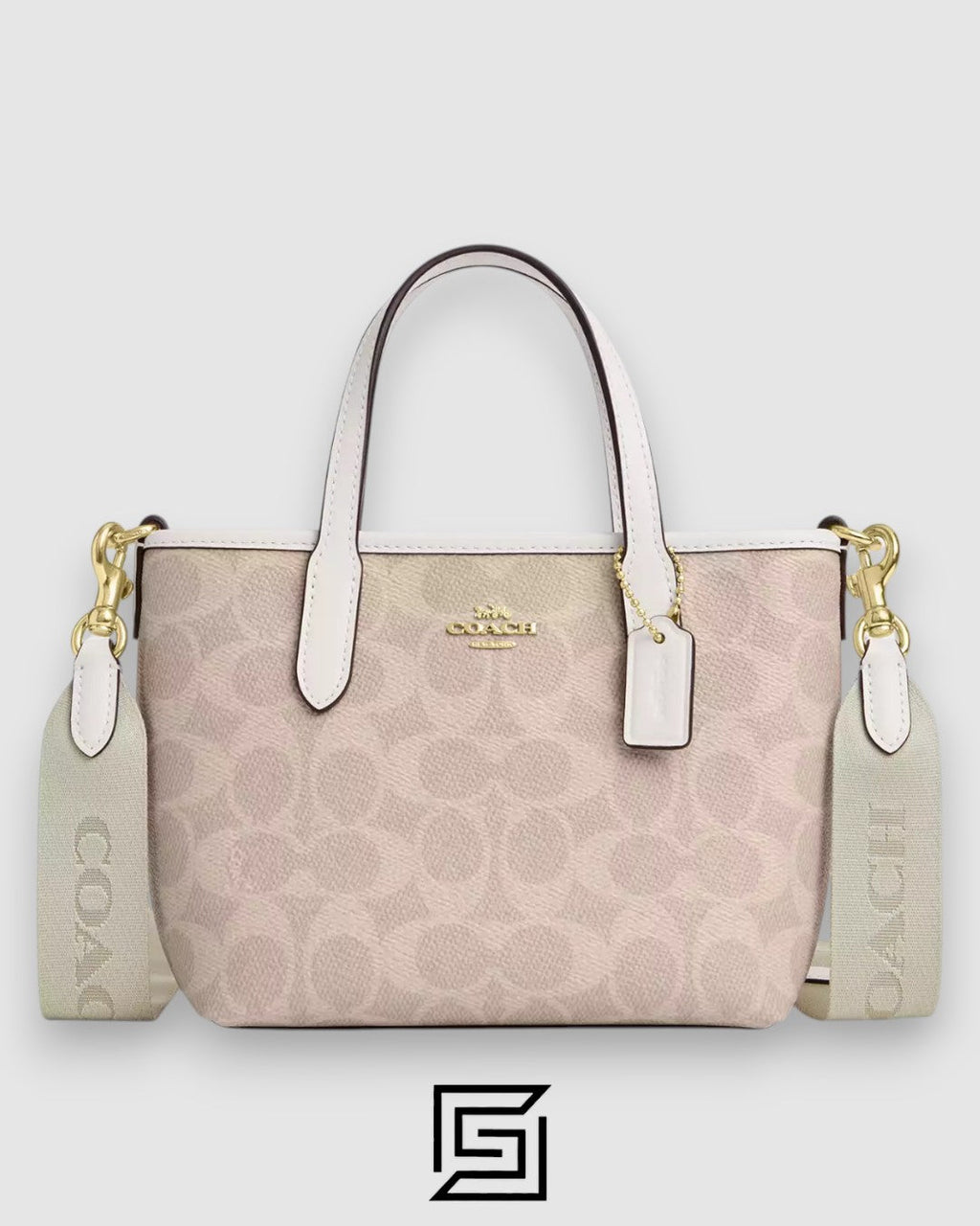 City Mini Tote Bag In Signature Canvas White CW032