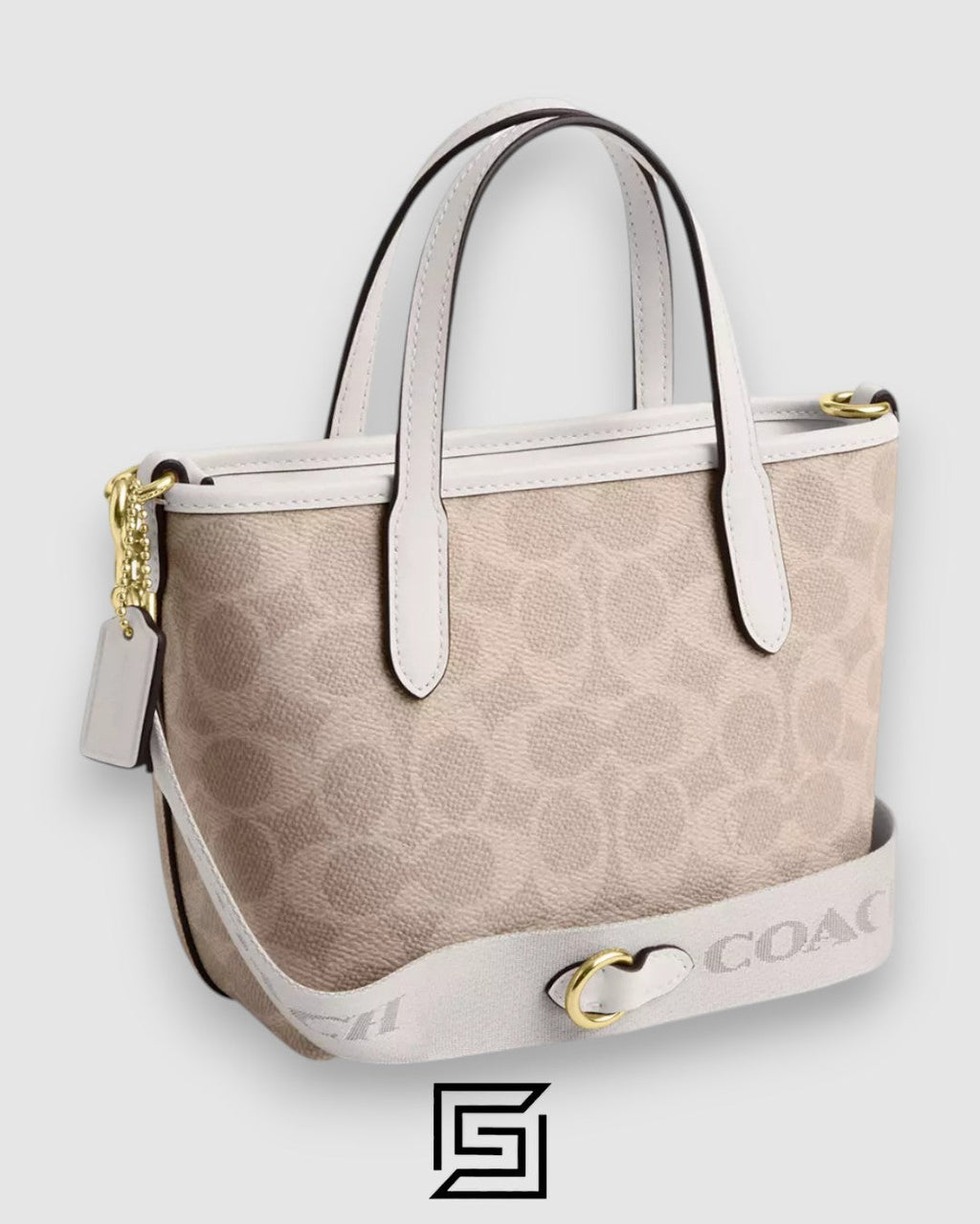 City Mini Tote Bag In Signature Canvas White CW032