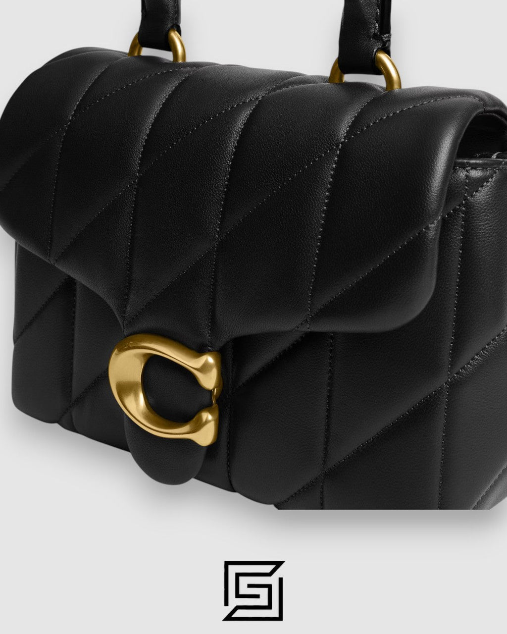 Tabby Top Handle Bag With Quilting Black CCC12