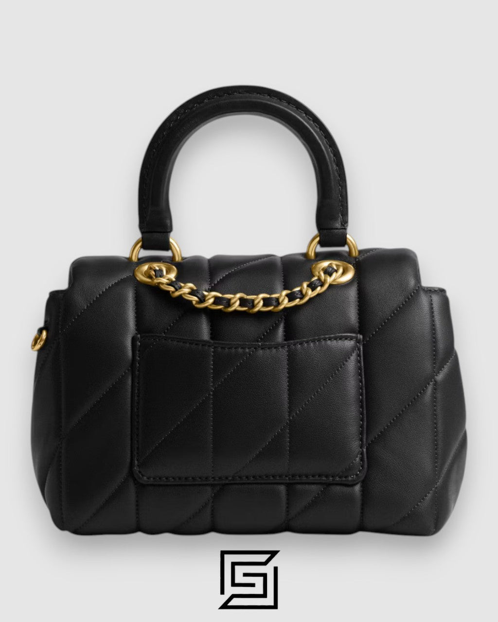 Tabby Top Handle Bag With Quilting Black CCC12