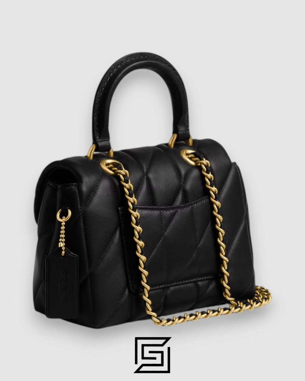 Tabby Top Handle Bag With Quilting Black CCC12